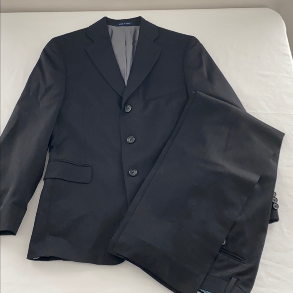 Joseph Abboud boys black 3 button suit 14R